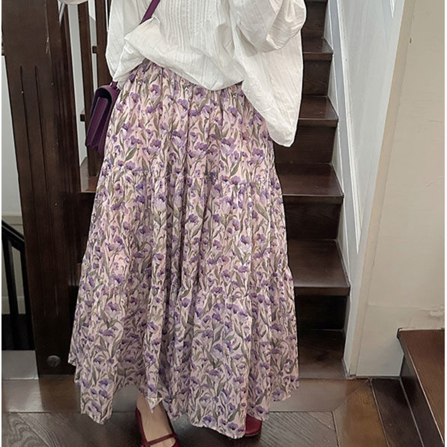 Длинная юбка с цветочным принтом