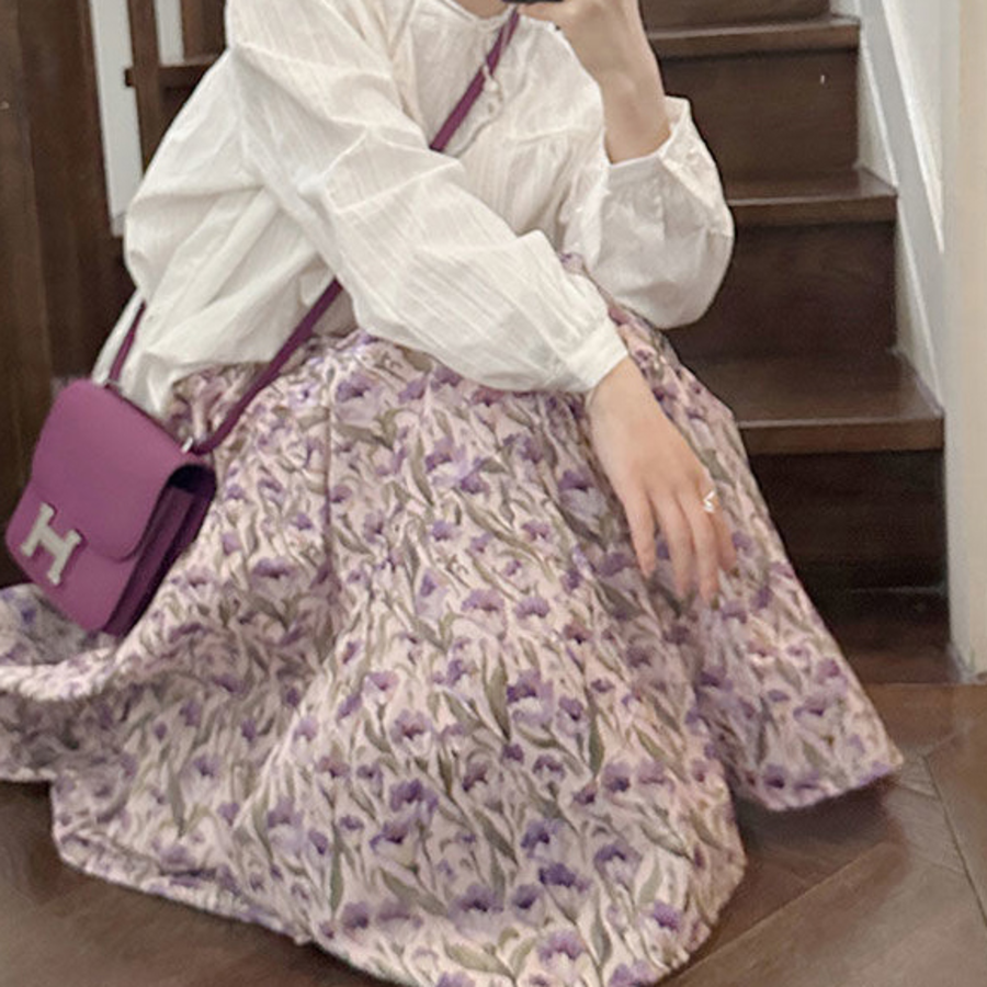 Длинная юбка с цветочным принтом