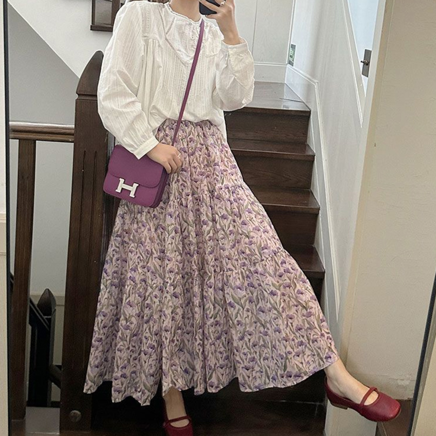 Длинная юбка с цветочным принтом