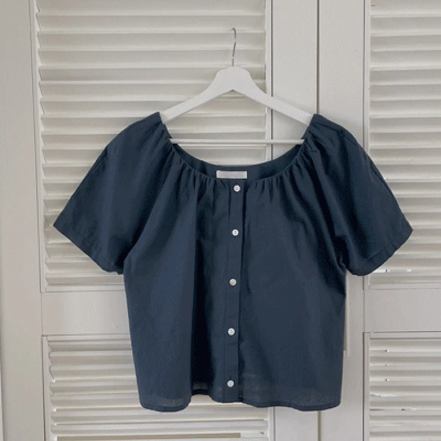 Morgan – блузка Square Button Linen Short-Sleeve Blouse