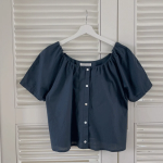 Morgan – блузка Square Button Linen Short-Sleeve Blouse