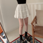 Длинная юбка с кружевом и оборками