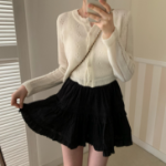 Длинная юбка с кружевом и оборками