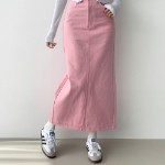 S-Розовый-Короткая-Макси юбки