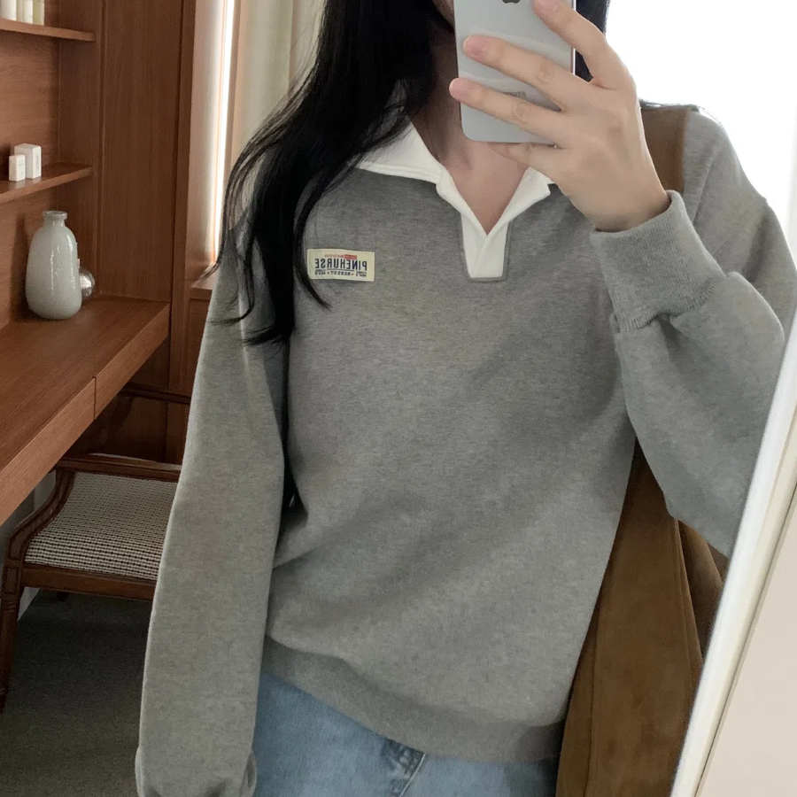 FINE – свитшот с воротником-поло