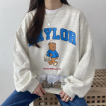 Свободный размер-Серо-бежевый-Свитшоты