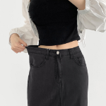 S-BLACK BLUE-Миди юбки