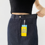 Летняя охлаждающая джинсовая юбка H-силуэта с разрезом сзади и эффектом "non-fade"