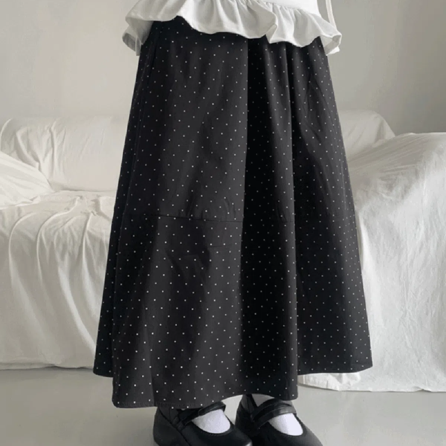 Длинная юбка в горошек "Амаи"