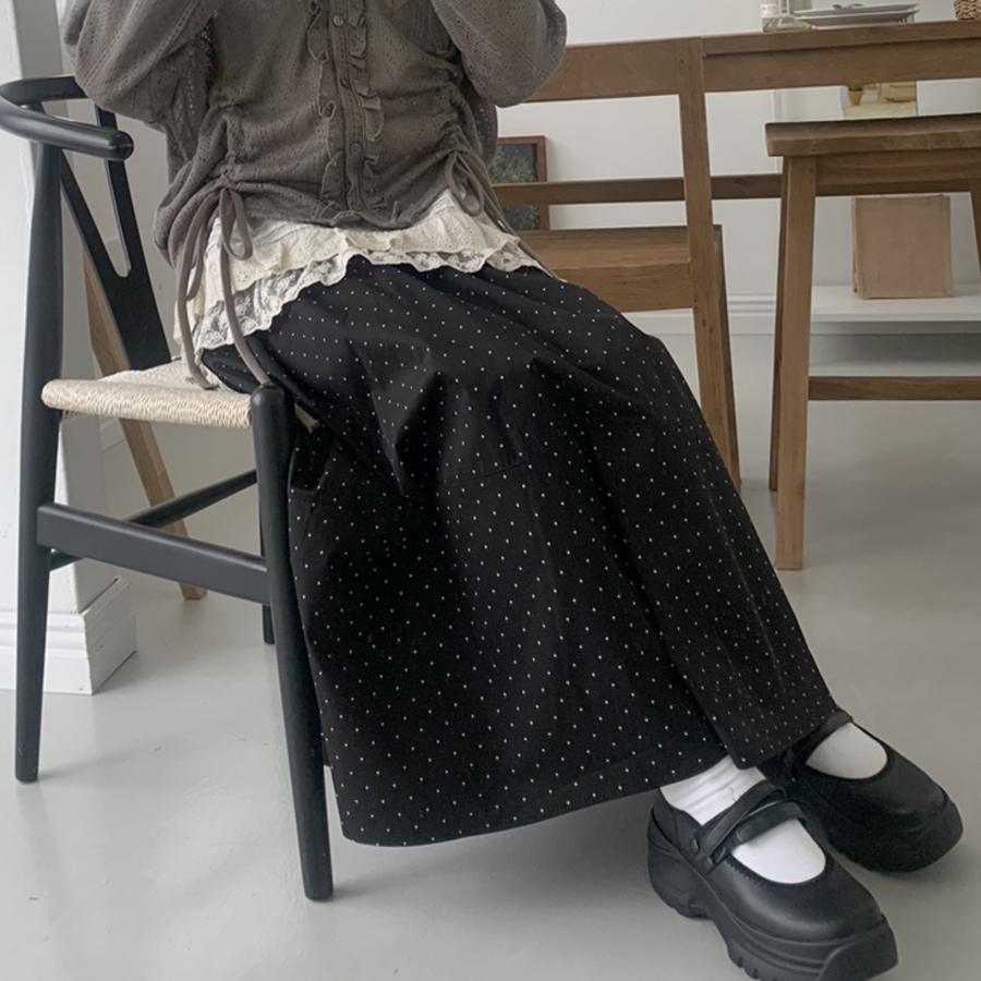 Длинная юбка в горошек "Амаи"