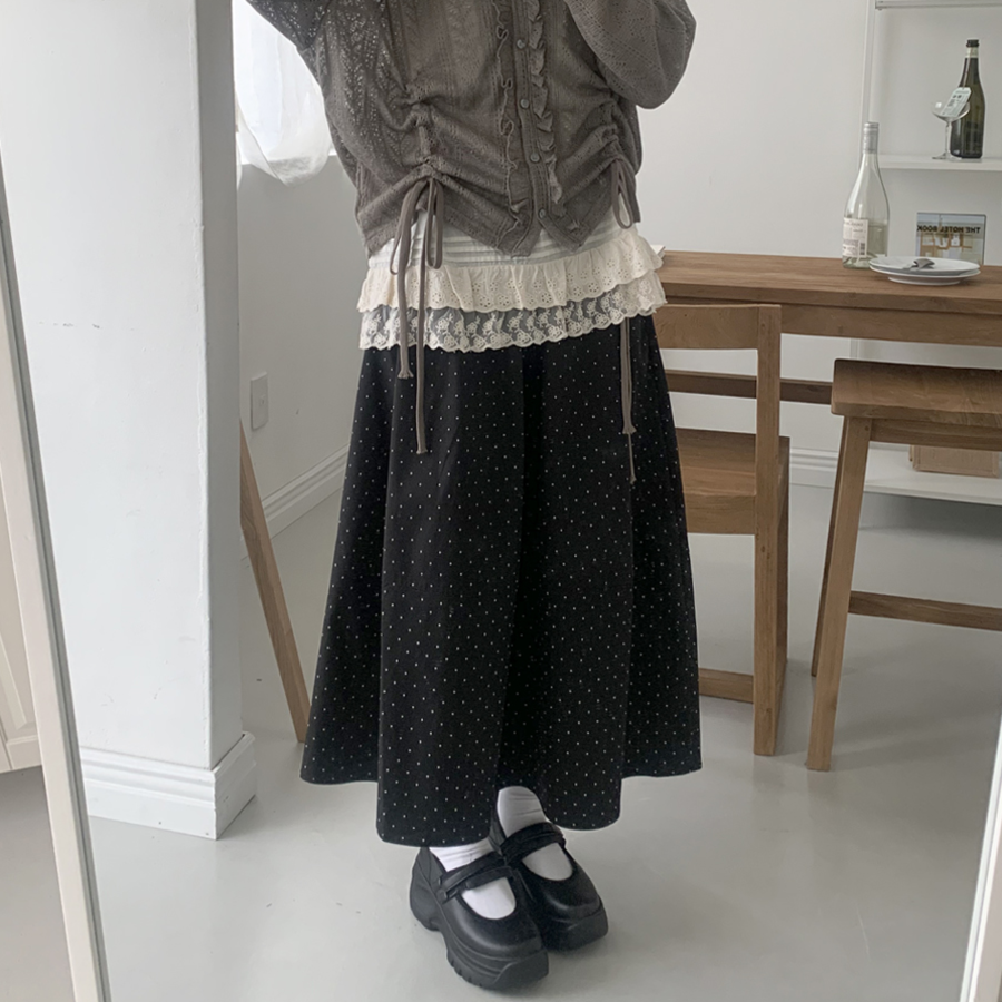 Длинная юбка в горошек "Амаи"