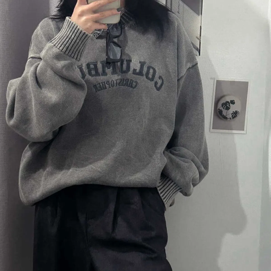 Pigment Columbus Embroidered Sweatshirt