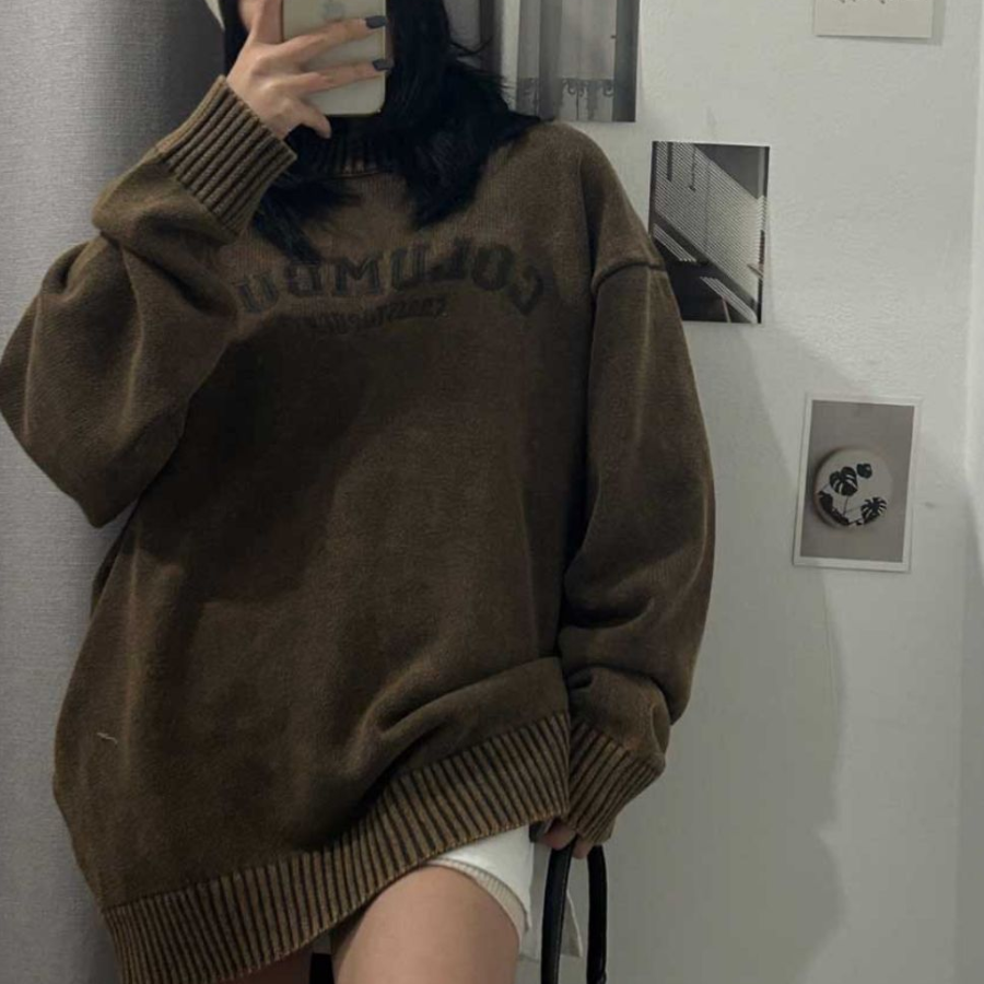 Pigment Columbus Embroidered Sweatshirt