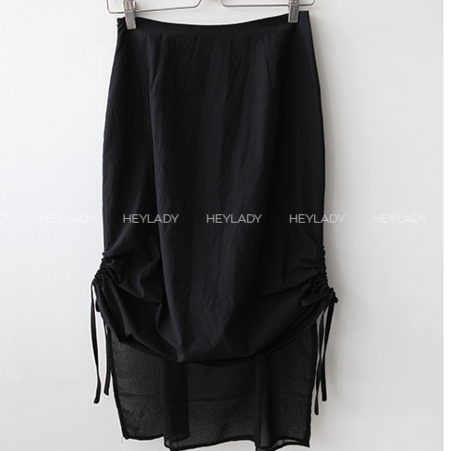 Длинная многослойная юбка с драпировкой