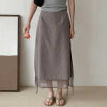 Длинная многослойная юбка с драпировкой