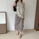 Длинная многослойная юбка с драпировкой