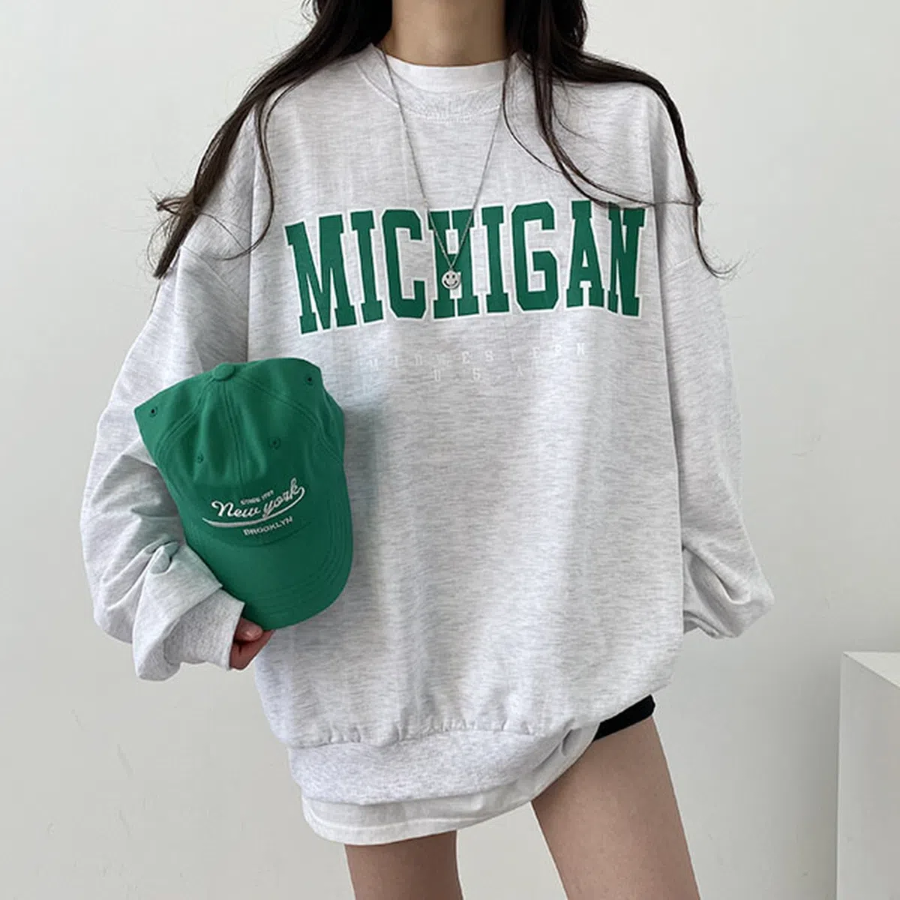 Michigan Lettering Oversized Sweatshirt
