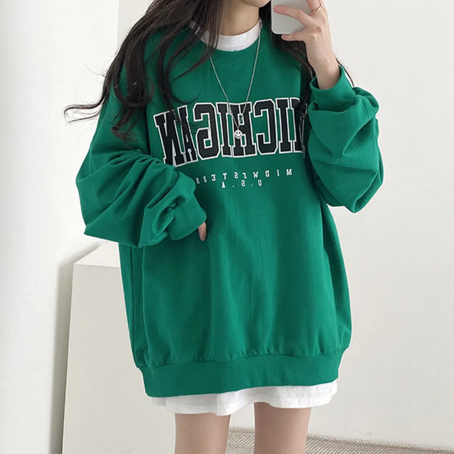 Michigan Lettering Oversized Sweatshirt