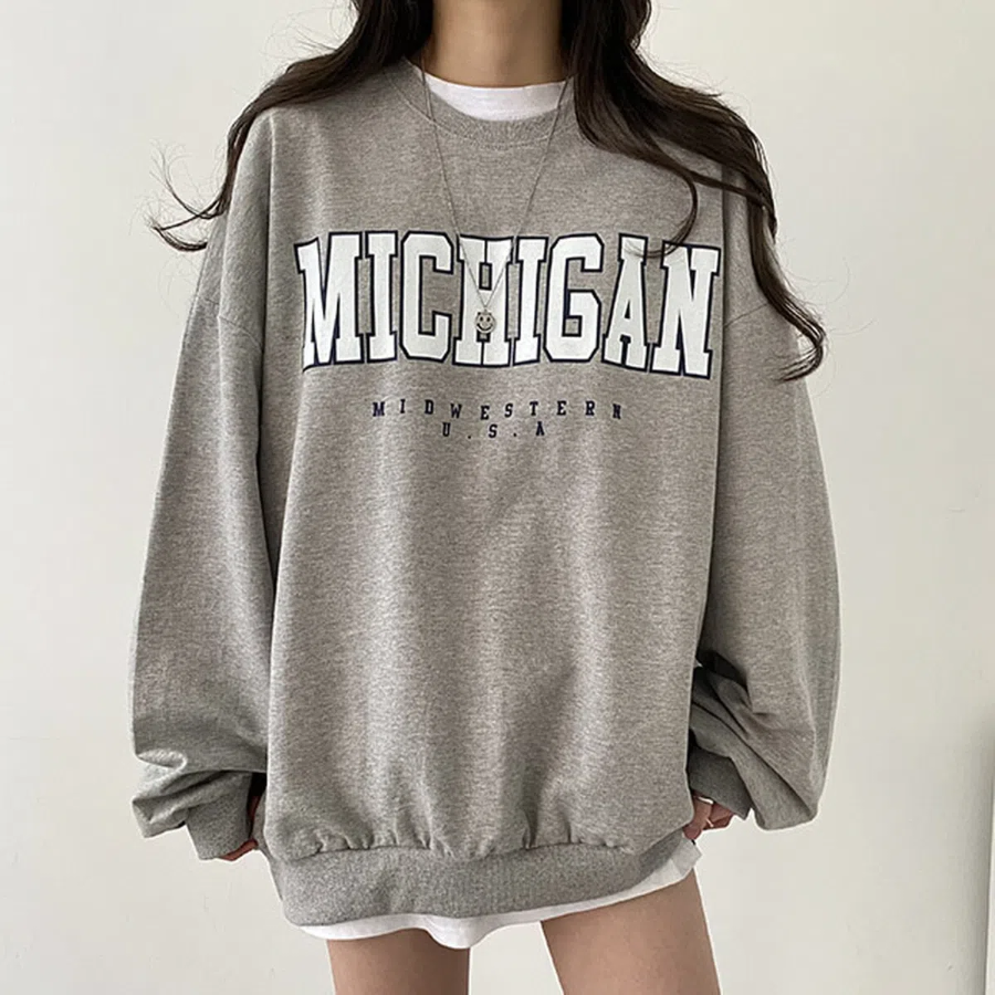 Michigan Lettering Oversized Sweatshirt