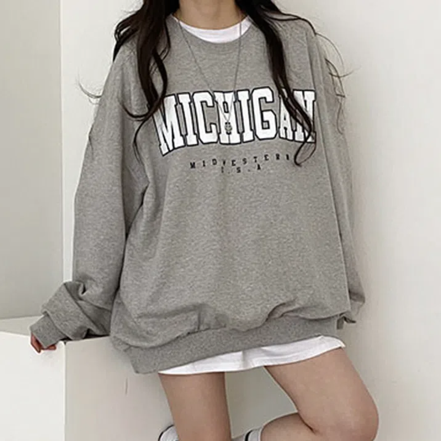 Michigan Lettering Oversized Sweatshirt
