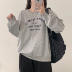Monica Embroidered Lettering Oversized Sweatshirt