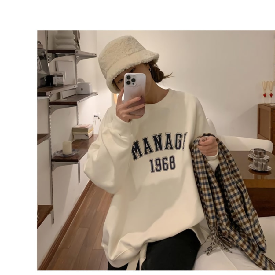 Lettering Oversized Sweatshirt