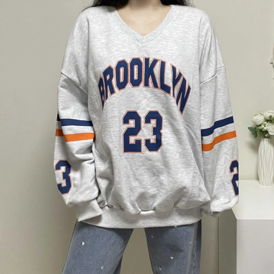 Brooklyn 23 V-Neck Cotton Sweatshirt
