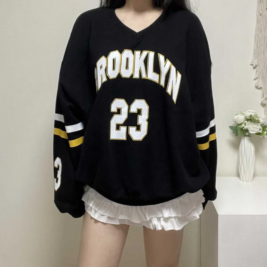 Brooklyn 23 V-Neck Cotton Sweatshirt