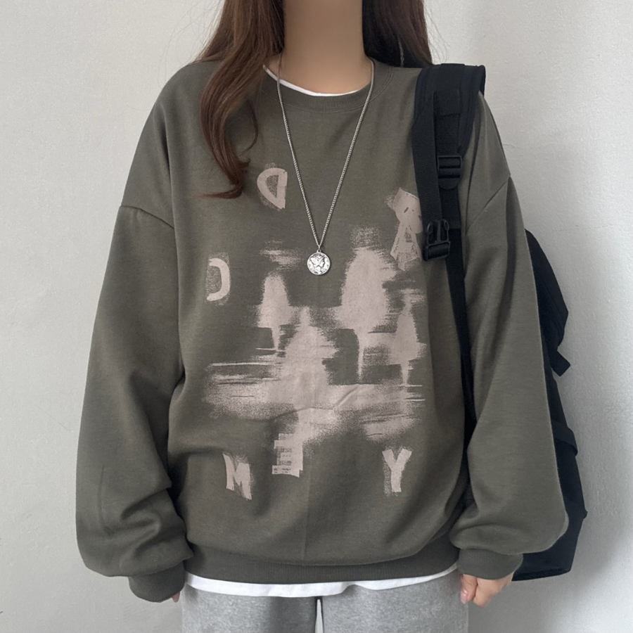Painting Print Loose Fit Sweatshirt