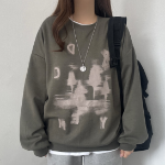 Painting Print Loose Fit Sweatshirt
