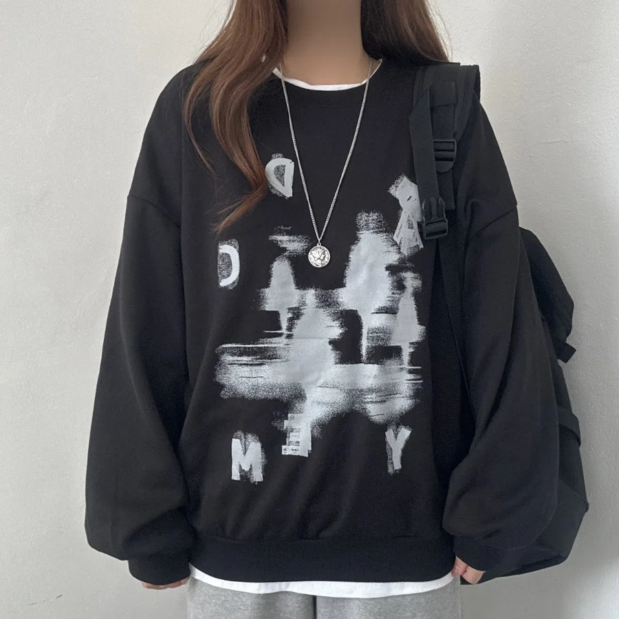 Painting Print Loose Fit Sweatshirt