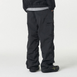 Nylon Wide Shirring Cargo Pants [Dark Gray]