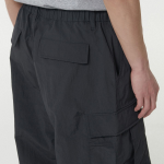 Nylon Wide Shirring Cargo Pants [Dark Gray]
