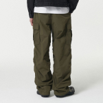 Nylon Wide Shirring Cargo Pants [Olive]
