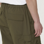 Nylon Wide Shirring Cargo Pants [Olive]