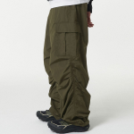 Nylon Wide Shirring Cargo Pants [Olive]