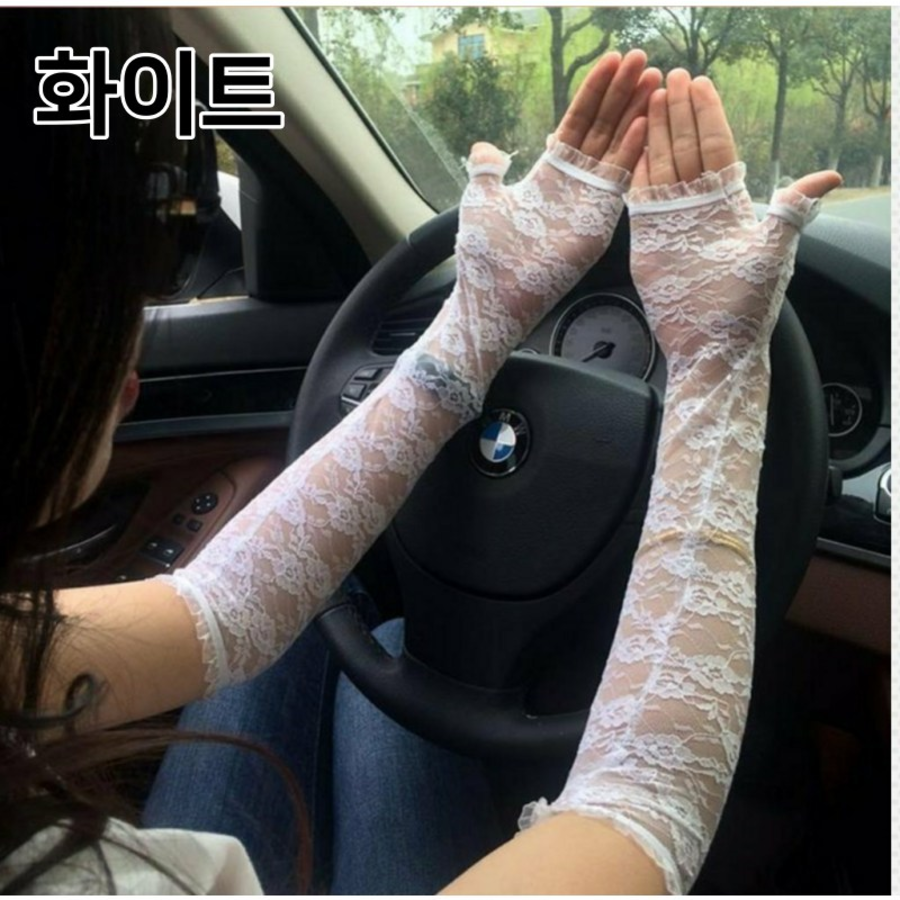 Женские Длинные Нарукавники из Сеточки с Цветочным Узором и Фестонами — элегантная UV-защита для вождения и прогулок