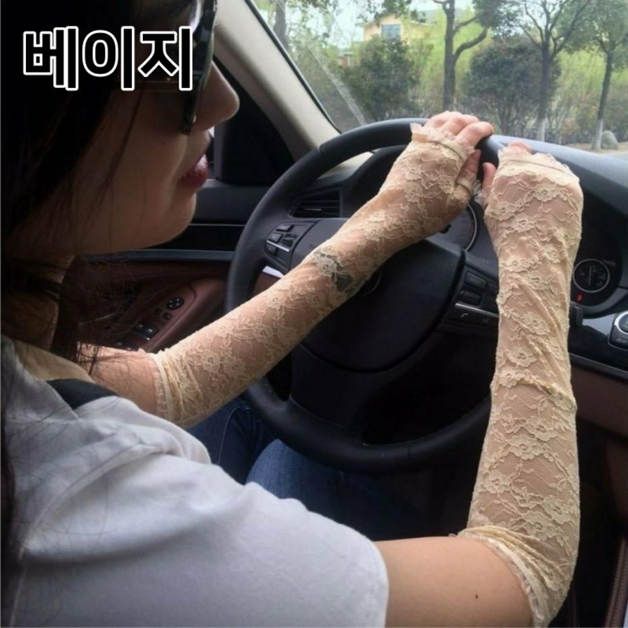 Женские Длинные Нарукавники из Сеточки с Цветочным Узором и Фестонами — элегантная UV-защита для вождения и прогулок