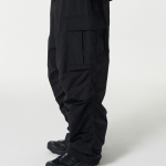 Nylon Wide Shirring Cargo Pants [Black]