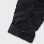 Nylon Wide Shirring Cargo Pants [Black]