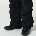 Nylon Wide Shirring Cargo Pants [Black]