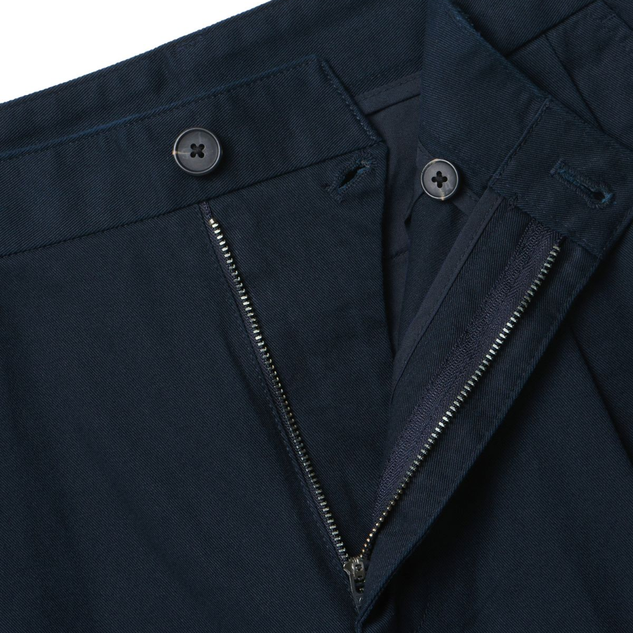 Two Tuck Wide Chino Pants [Navy]