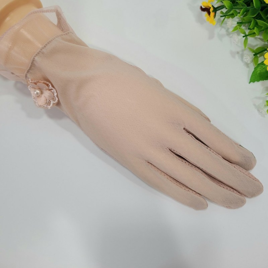 Женские Кружевные Перчатки с Цветочным Декором и Фестонами — утончённая защита от ультрафиолета на каждый день