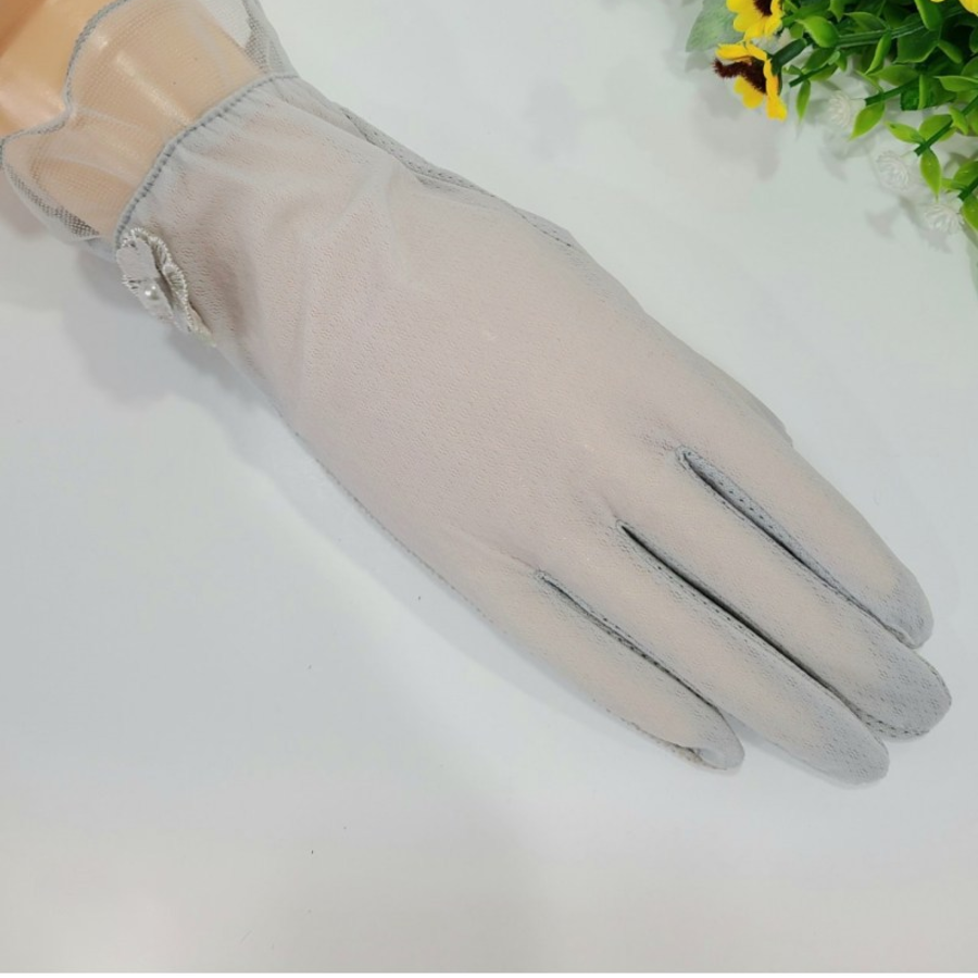 Женские Кружевные Перчатки с Цветочным Декором и Фестонами — утончённая защита от ультрафиолета на каждый день