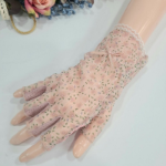 Женские Полуперчатки с Кружевом, Мелким Цветочным Узором и Бантом — лёгкая UV-защита с ноткой романтики