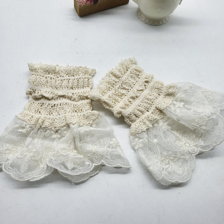 Женские Полурукавники с Цветочным Кружевом и Имитированным Воротничком — утончённый акцент и защита от солнца