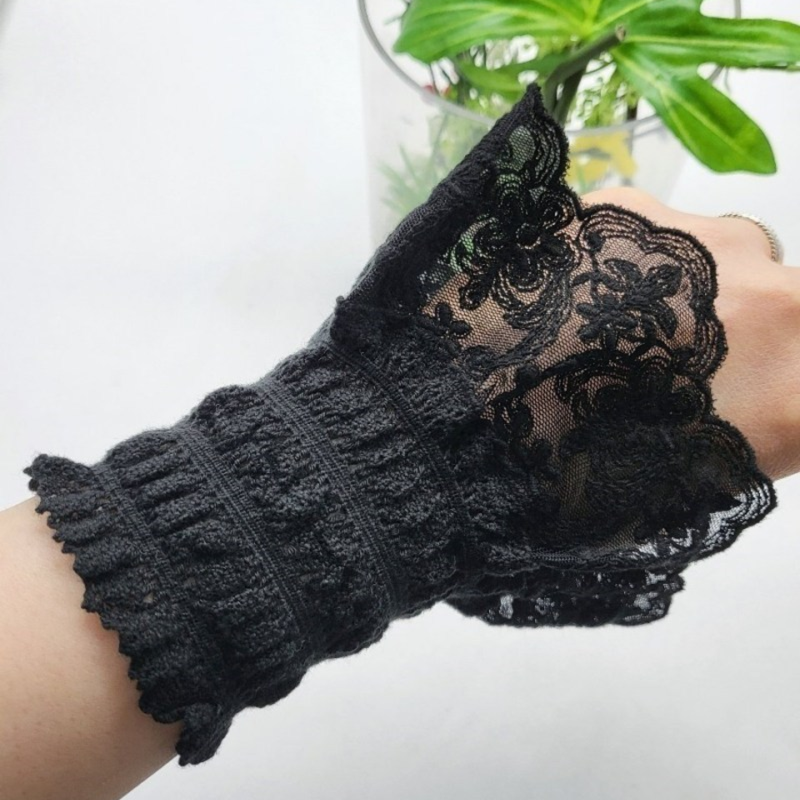 Женские Полурукавники с Цветочным Кружевом и Имитированным Воротничком — утончённый акцент и защита от солнца