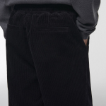 One Tuck Wide Corduroy Banding Pants [Black]
