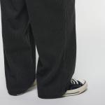 One Tuck Wide Corduroy Banding Pants [Dark Gray]