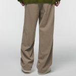 One Tuck Wide Corduroy Banding Pants [Beige]